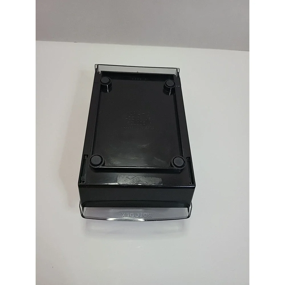 Vintage Rolodex VIP-24C Covered Card File Black Smoke Index Box A-Z Tabs USA